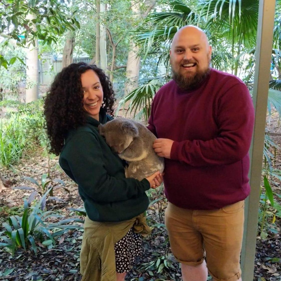 Brisbane, Australia holding our adopted child "Big Kev"