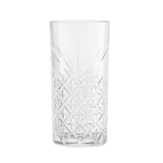Trellis Etched Highball Glass, Set of 4 - Clear