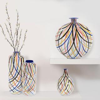 Color Web Ceramic Cylindrical Vase