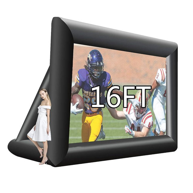 Xmaybang 16ft Inflatable Projector Screen, Outdoor Projector Screen, Front/Rear Projection, Including Blower, Pedestal, Straps and Storage Bag