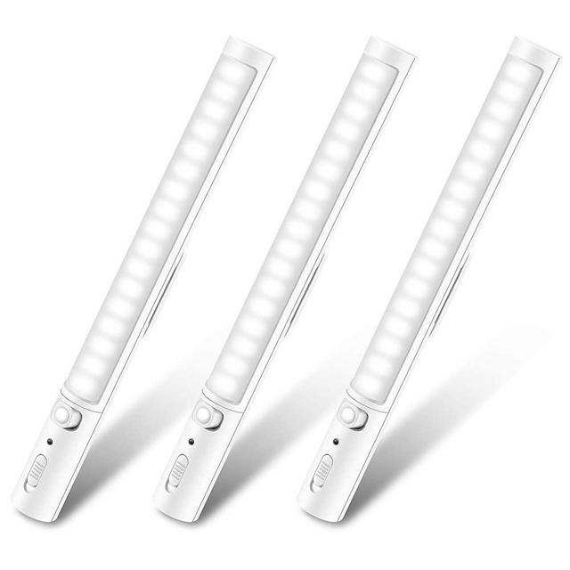 LED Closet Lights Under Cabinet Lighting, 21 LED Battery Operated Lights | Motion Sensor Light | Cabinet Light Stick On Lights Kitchen Lights Wireless Night Light for Bar,Wardrobe,Stair - 3 Pack