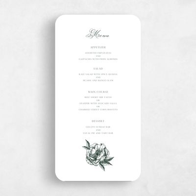 Green Rounded Wedding Menu - Iniguez