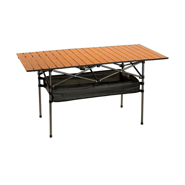 Vanctalk Outdoor Folding Table, 7.93LBS Ultralight Camping Table with Built-in Storage & Carry Bag, 225LBS Heavy Duty Aluminum Tabletop Carbon Steel Frame for Camping, Picnic, Beach, BBQ
