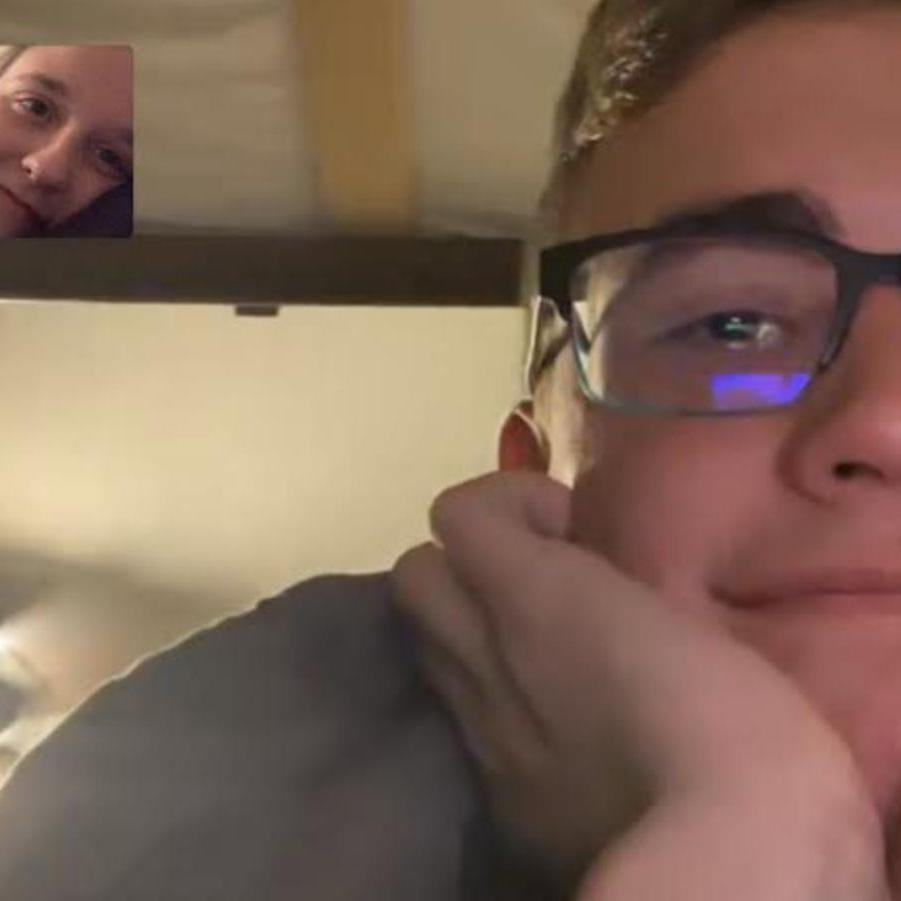 Another of MANY FaceTimes - this was in December 2020, and Brandt thought we would not see each other again until February. Little did he know, Kalyn had a surprise up her sleeve!