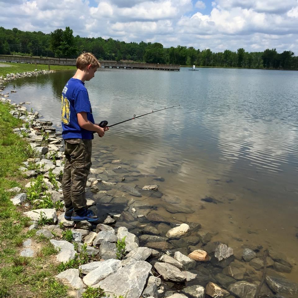 Fishing with Grandma and Grandpa in NC.