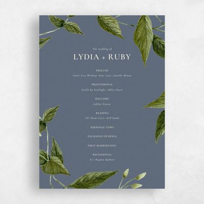 Slate, Blue Wedding Program - Marlette