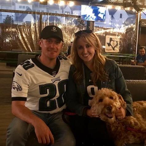 Supporting the Eagles at The Kirby Ice House in Houston- Lady was the loudest whenever they scored