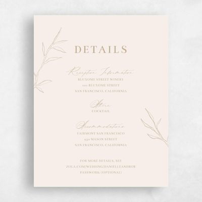 Beige Floral Wedding Enclosure - Ingrid