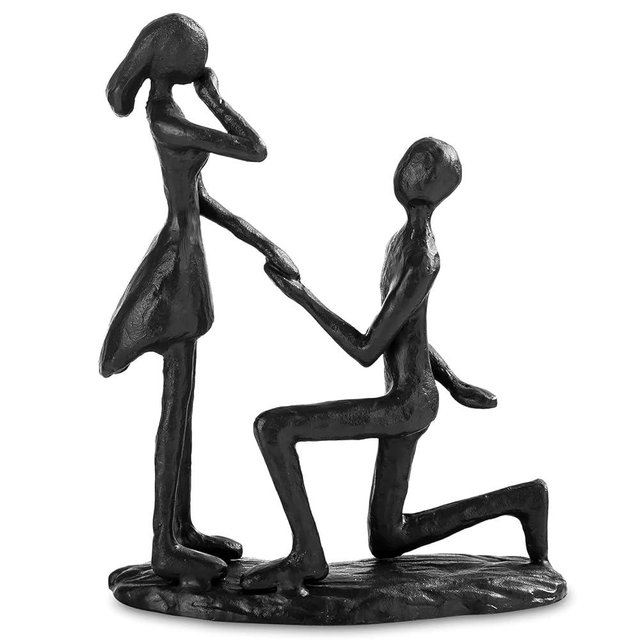 Sziqiqi Anniversary Wedding Gift for Couple: Iron 6th Anniversary Wedding Gifts for Her - Unique Couple Sculpture Iron Gifts for 6 Year Wedding Anniversary - Cast Iron Statue Gifts for Women Him Wife