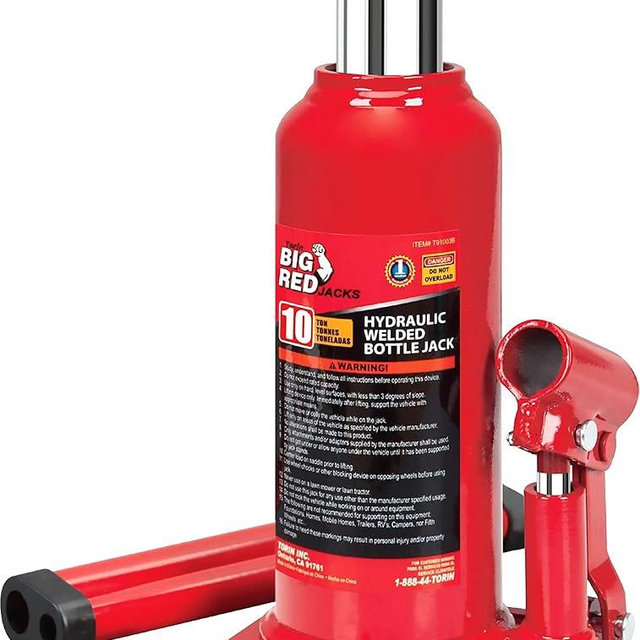 BIG RED 10 Ton (20,000 LBs) Torin Welded Hydraulic Car Bottle Jack for Auto Repair and House Lift, Red, TAM91003B