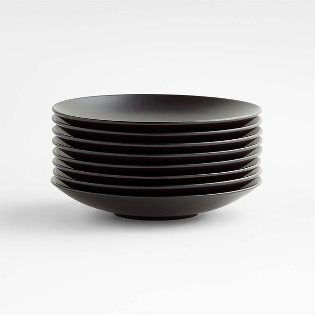 Craft Matte Black Stoneware Coupe Salad Plates, Set of 8