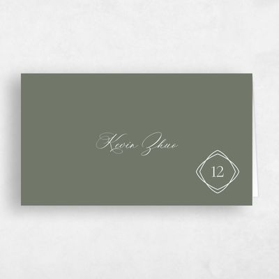 Dark Sage, Green Wedding Place Card - Ragusa