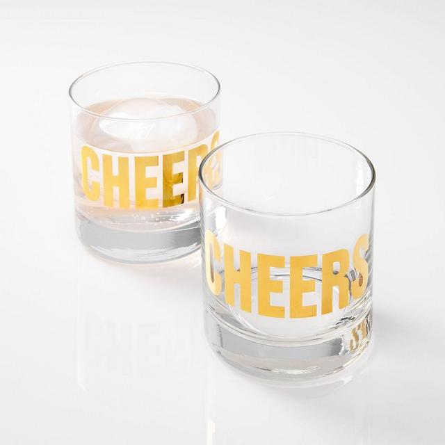 Vital Industries Gold Rocks Glass, Cheers