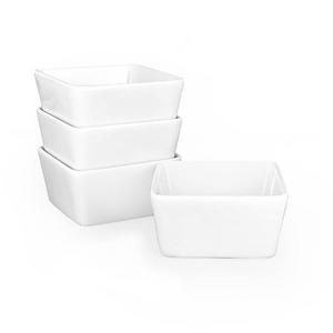 Brew to a tea - BTäT - Ramekins 8 oz - Set of 8 Square, Porcelain Ramekins, Ramekins for Baking, Creme Brulee Dish, Souffle Cups, Appetizer Cups, Custard Dish, Pudding cups, Ramiken Set, Dipping Bowl.