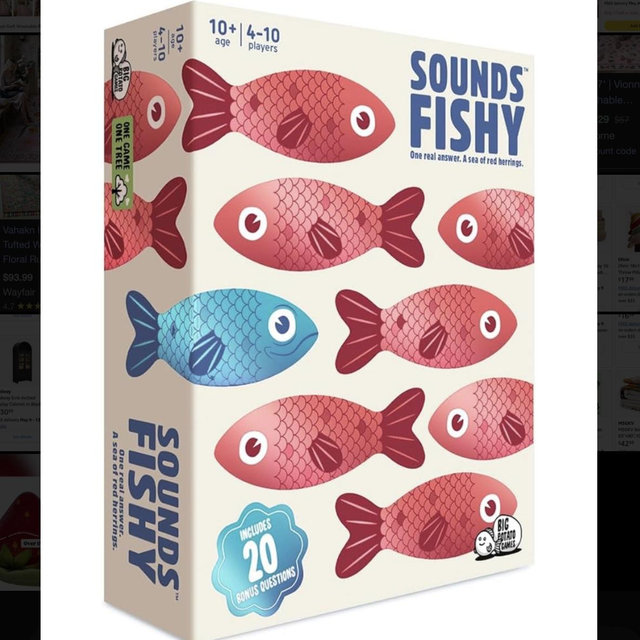 Board Game: Big Potato Sounds Fishy Board Game: The Bluffing Family Game for Kids 10+ - Best New Family Quiz Games, Trivia Games for Groups of People | Online Exclusive - Includes 20 Bonus Questions