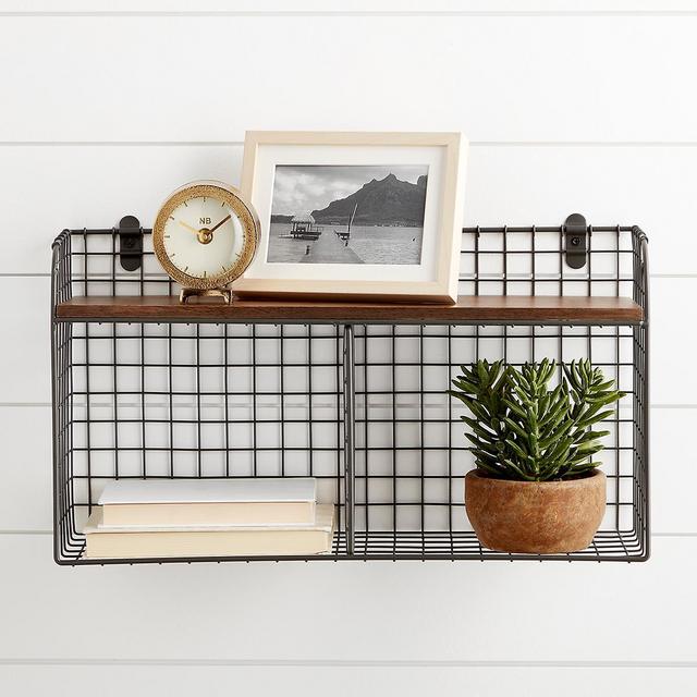 Wall-Mounted Wire Double Bin