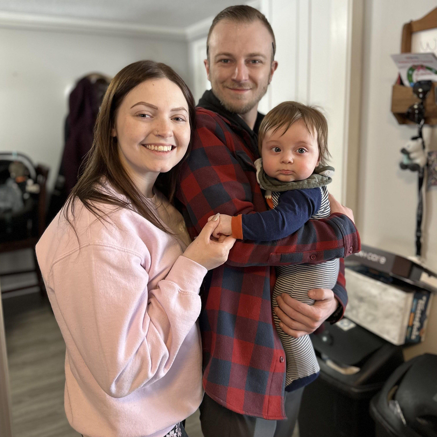 Charlie with uncle Matty & auntie Alli.