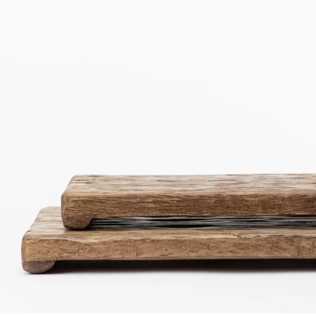 Mango Wood Rectangular Pedestal Large