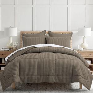 Mills Waffle Comforter Set (King) - Latte