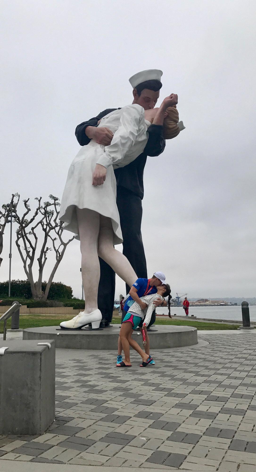 Typical Tourists in San Diego. Clint, Jen & Dustin Neff followed Sydney here after running a half marathon solely to get this cheesy photograph. We were all exhausted but they were troopers!