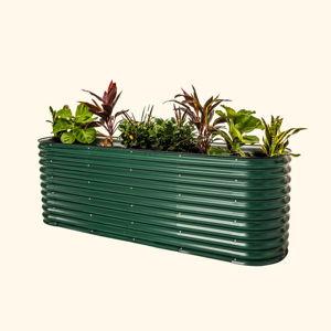32" Extra Tall 9 In 1 Large Modular Metal Raised Garden Bed Kit in British Green
