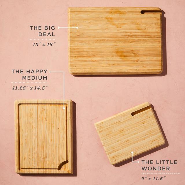 Five Two Bamboo Double Sided Cutting Board Set