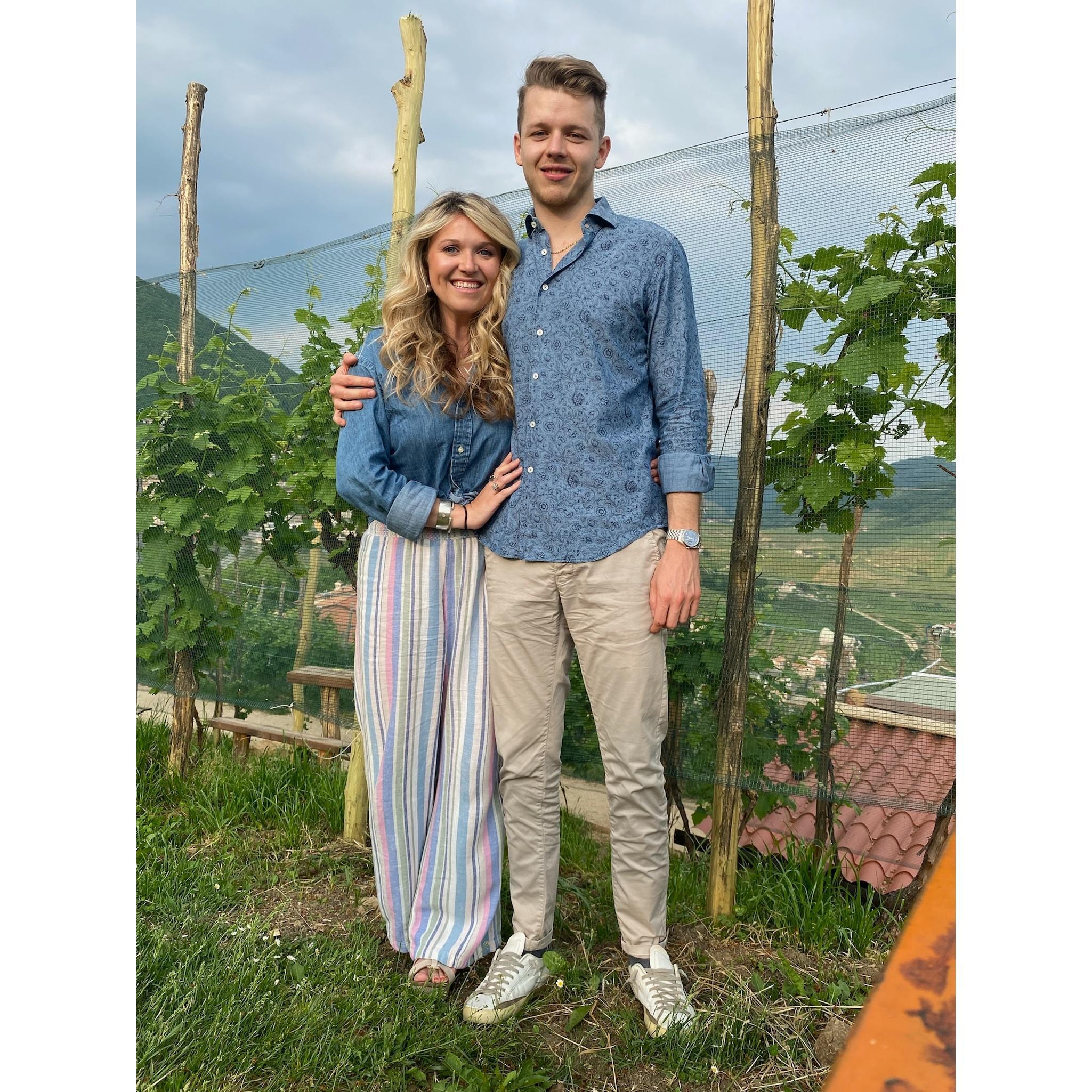 At a prosecco winery in Valdobbiadene, Italy.