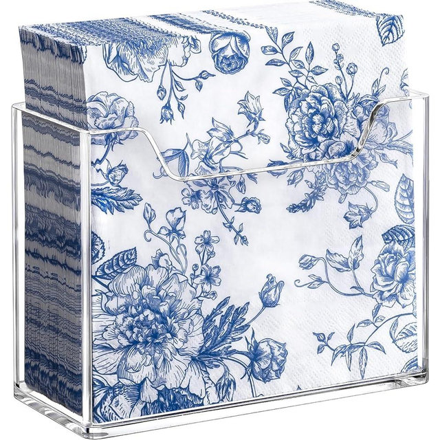 Kordory Acrylic Napkin Holder for Table, Clear Plastic Vertical Napkins Holders, Modern Square Paper Napkin Holders for Kitchen, Dinner Table Guest Napkin Holder for Home, Hotel, Restaurant, Bar