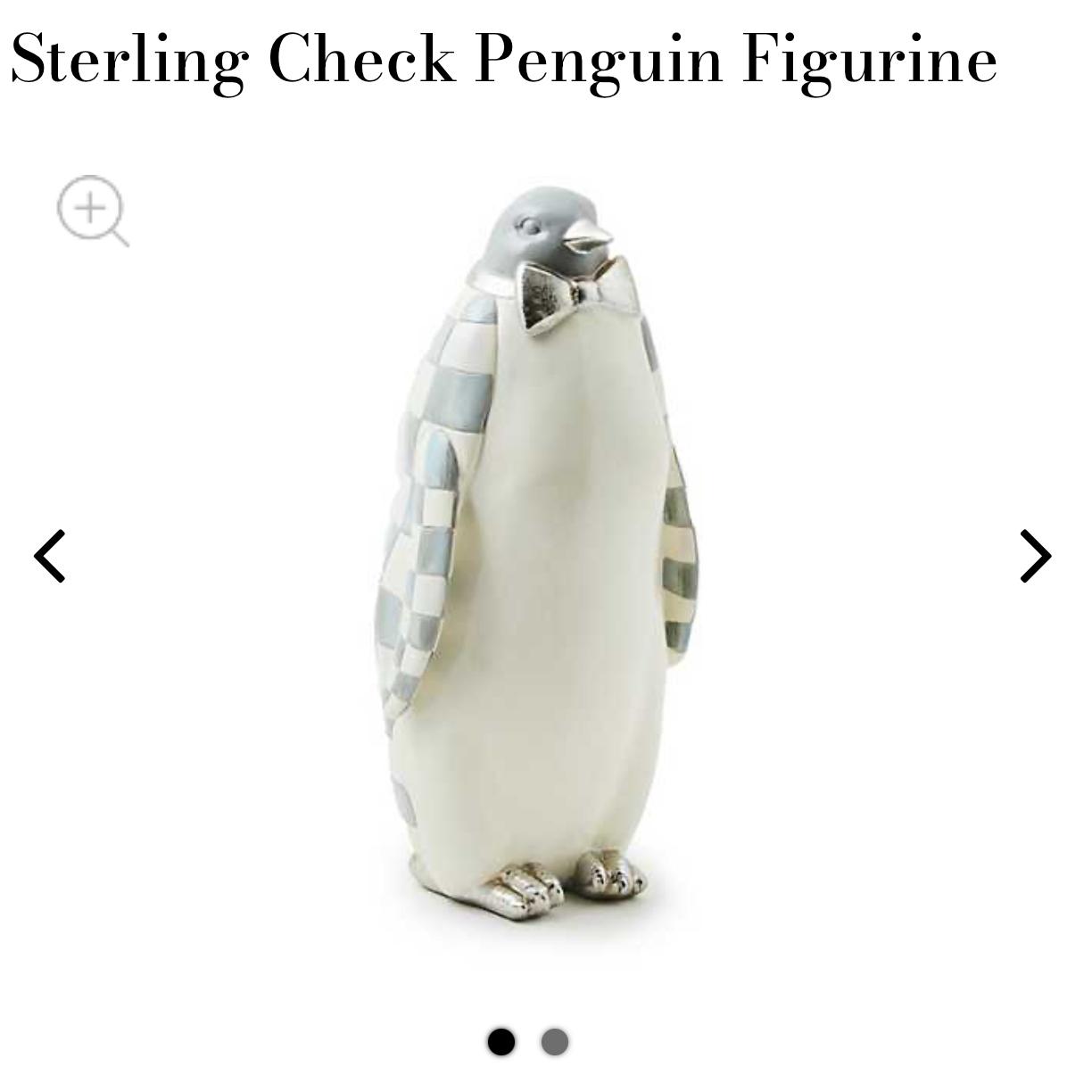 Mackenzie Childs Sterling Check Penguin Figurine