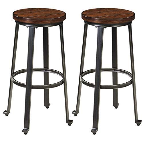 Signature Design by Ashley - Challiman Bar Stool - Pub Height - Set of 2 - Rustic Brown
