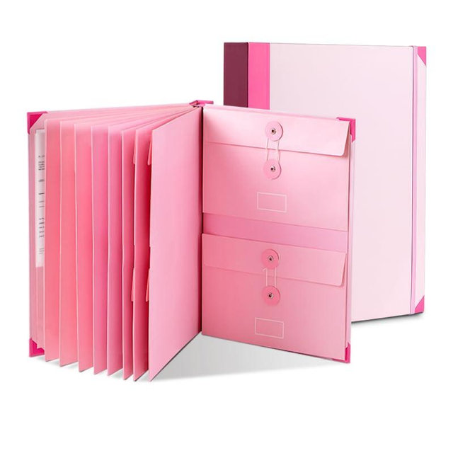 Important Document Organizer,Folders for Documents,Bound Expanding File for Important Papers/Passports/Birth Certificates(Pink)