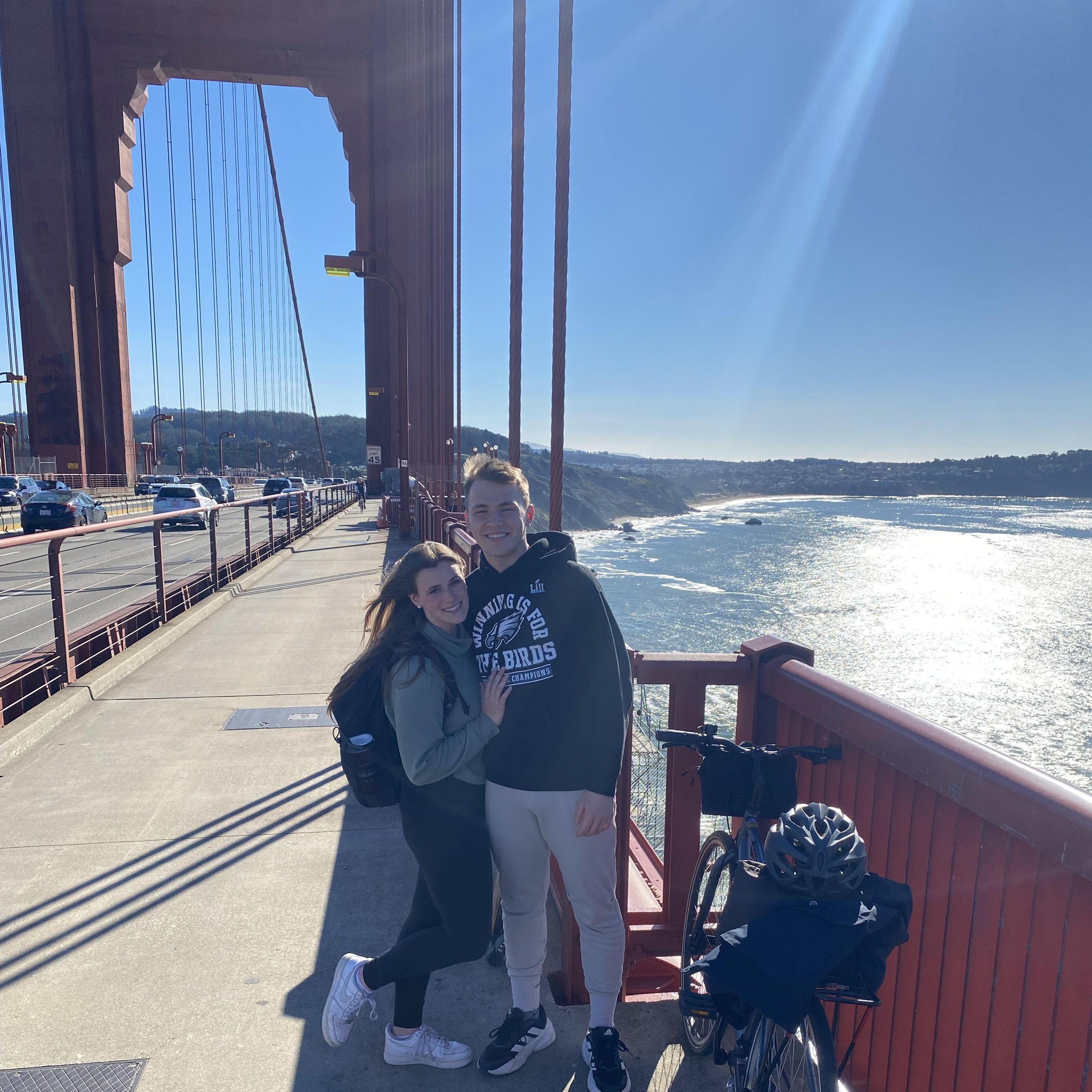 During our 16.2 mi bike ride, both of us having little-no experience with San Francisco's hills. We ended the trip sweaty, hungry, tired, and only 1 minute to spare until the bike rentals closed!