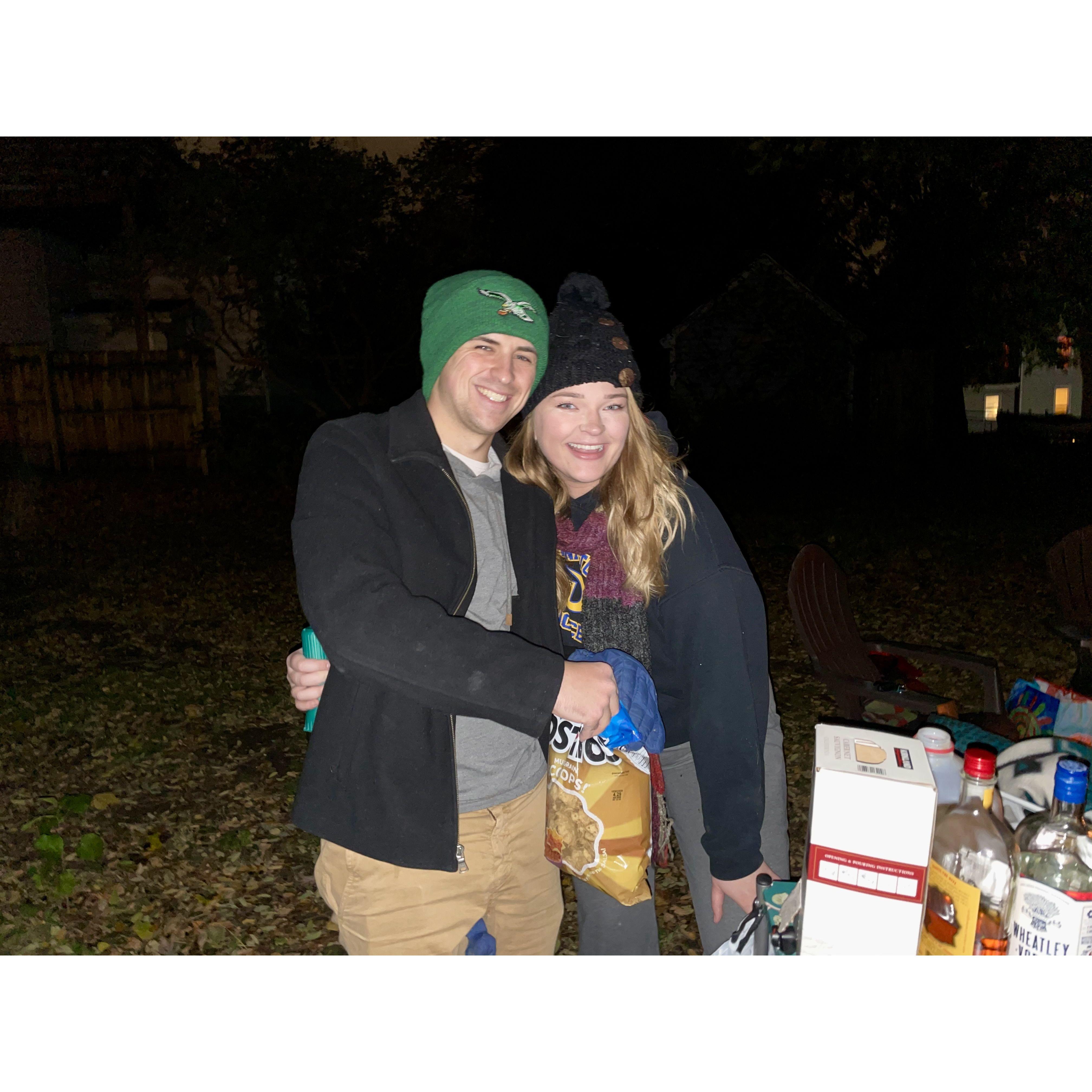 2020 - our first time hosting our new Madison friends in our WI apartment. Not pictured: Zhara escaping for 2 days and coming back with fleas after an emotional search effort.