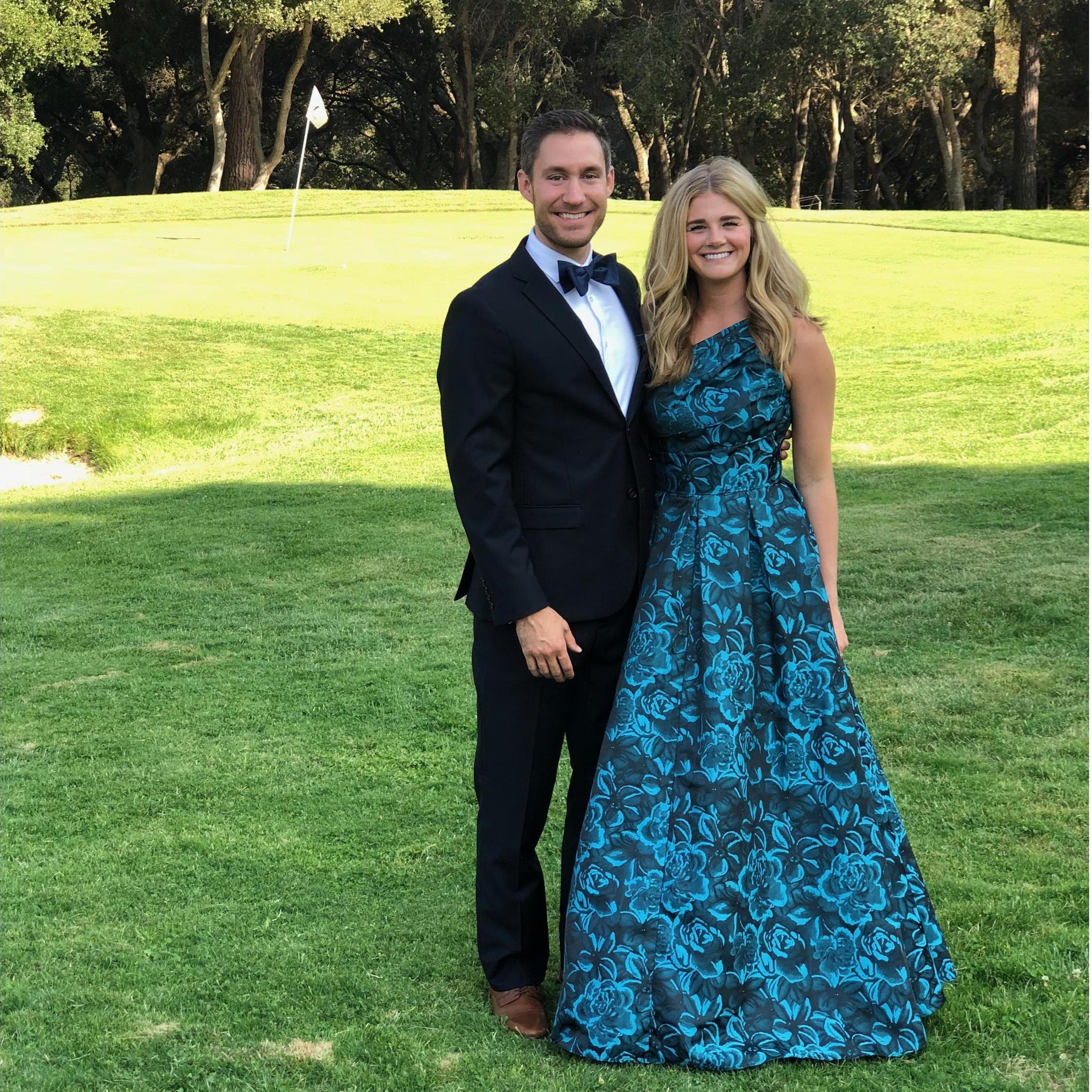 At Ryan and Lydia's friends, Jake and Molly Johnston's, wedding in August 2018