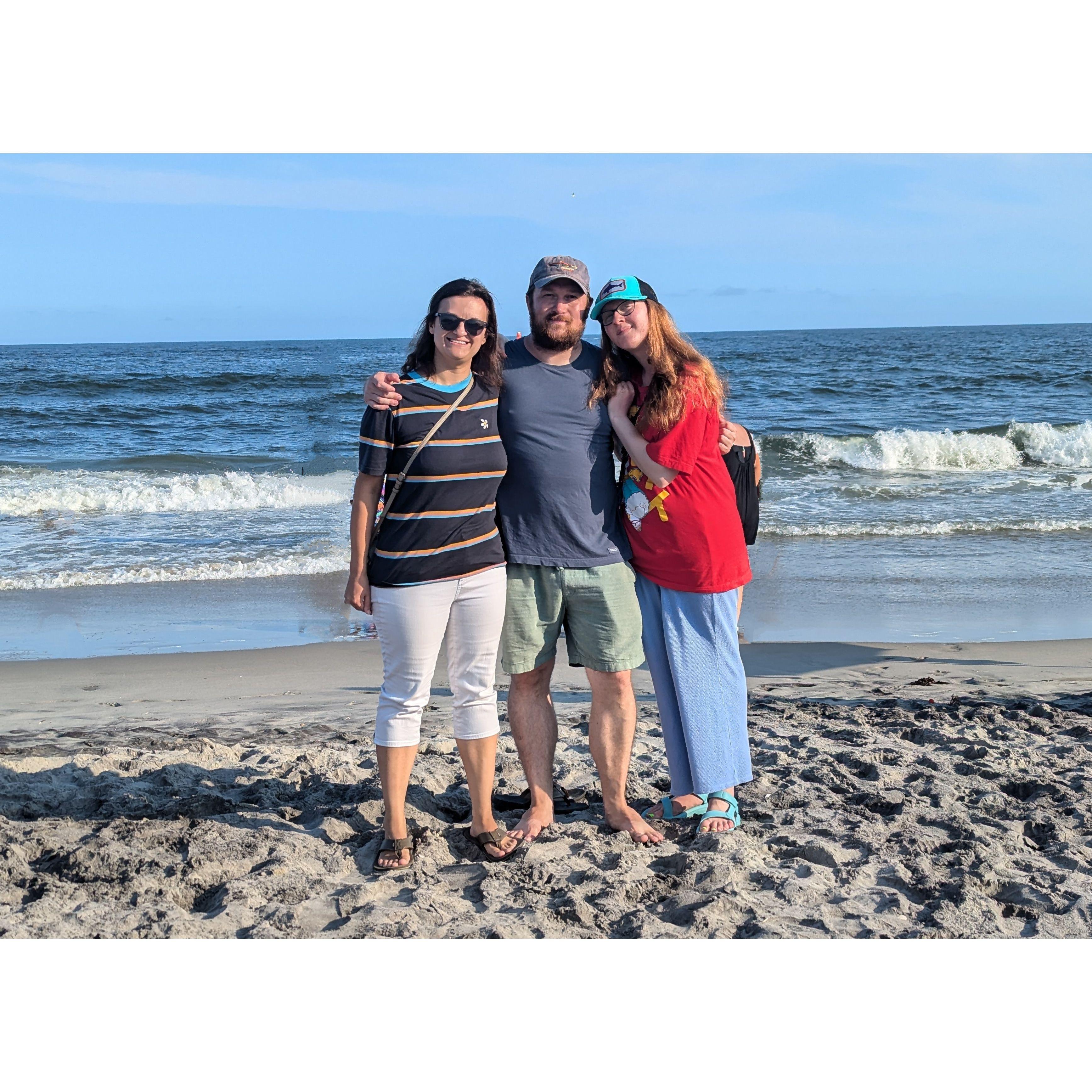 Here we are on one of our yearly beach trips with Jacques' daughter, Ellie. Ocean City, NJ.