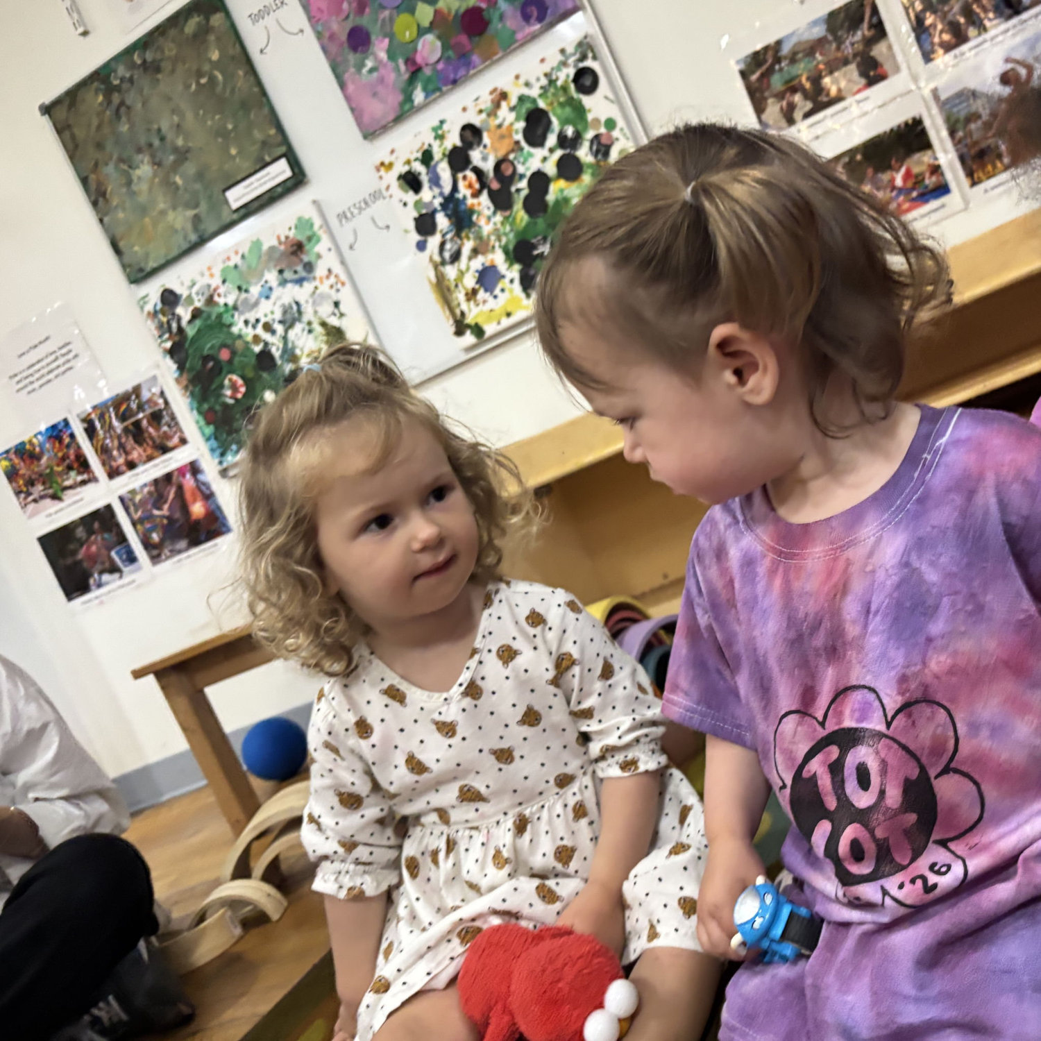 Katie at Tot Lot with her toddler friend!