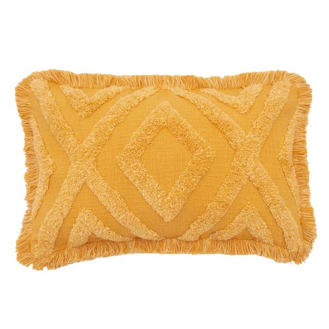 carol & frank 14" x 22" Link Ochre Woven Throw Pillow