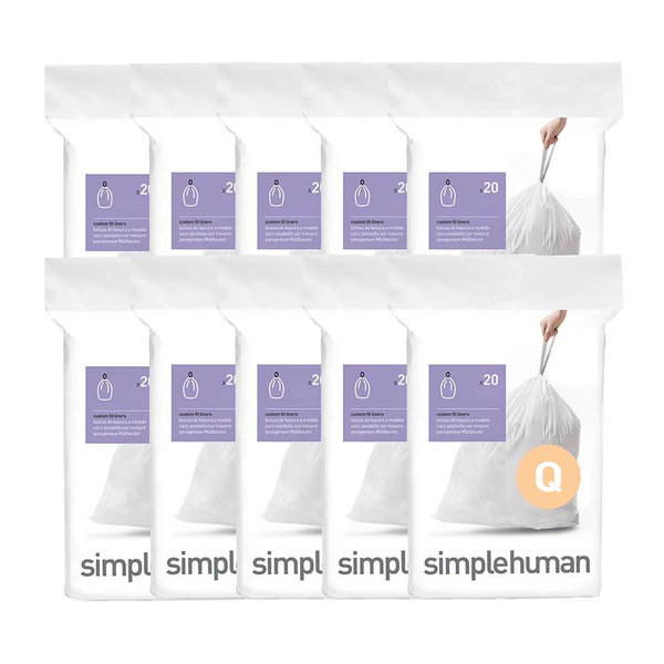 Code Q Custom Fit Liners, 200 Pack - Simplehuman