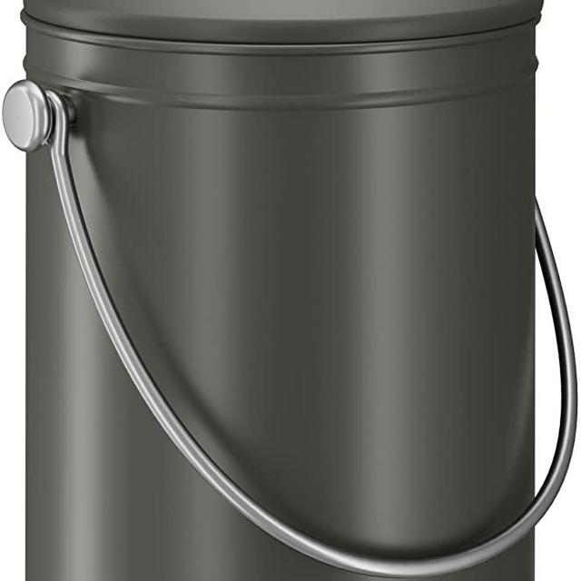 Utopia Kitchen Compost Bin for Kitchen Countertop - 1.3 Gallon Compost Bucket for Kitchen with Lid - Includes 1 Spare Charcoal Filter (Grey)