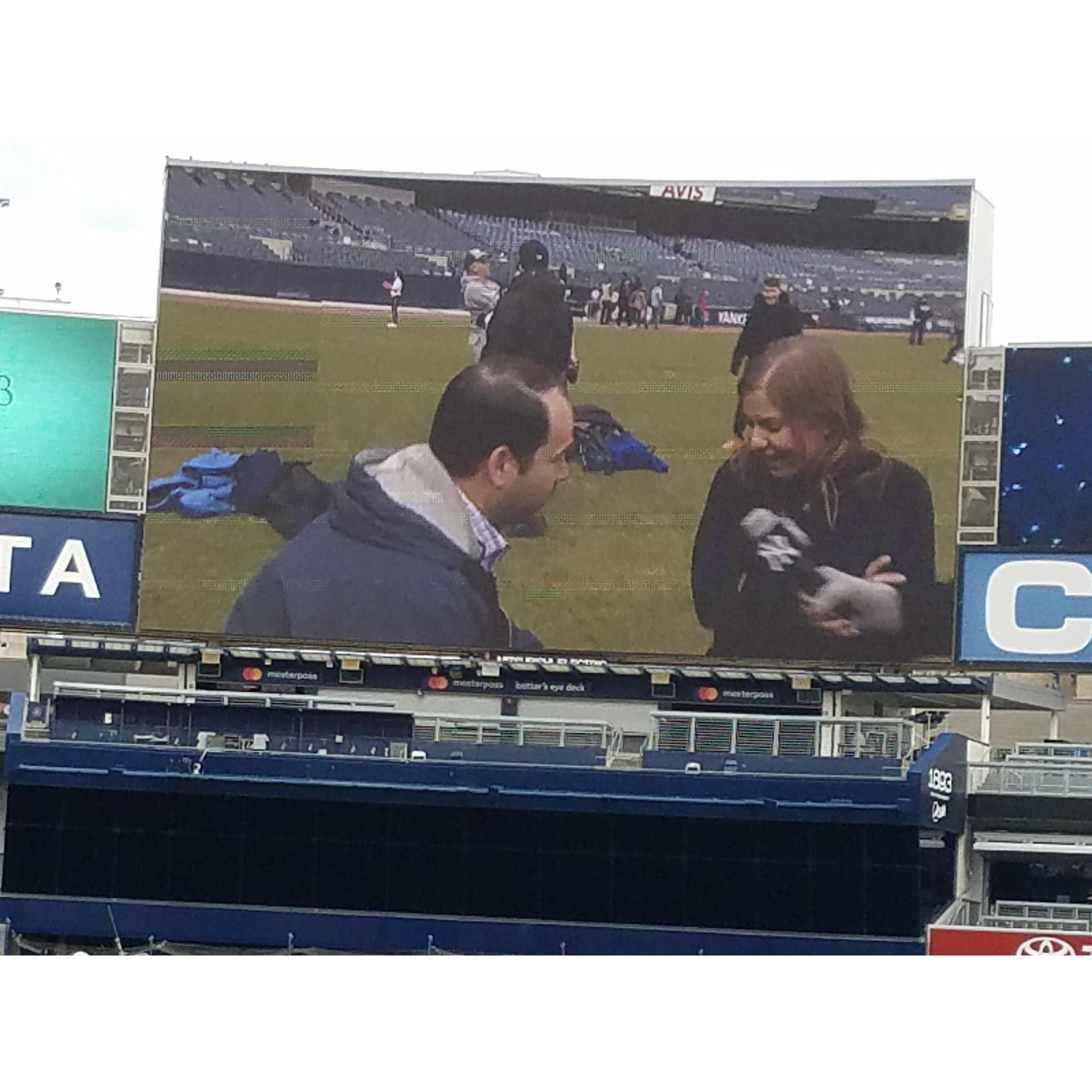 Surprise! The incredible proposal at Yankee Stadium.