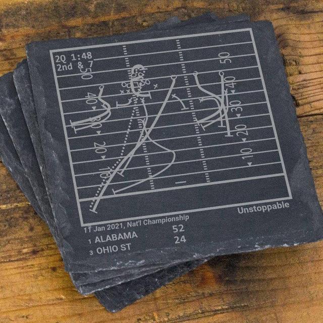 Greatest Alabama Saban Era Football Plays: Slate Coasters (Set of 4)
