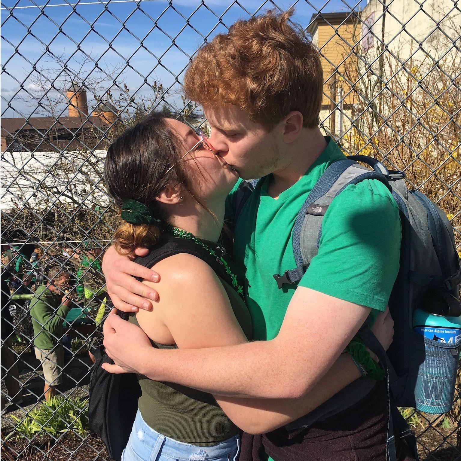 St. Patrick's Day in Bellingham! Had to kiss this Irishman for good luck!