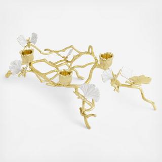 Butterfly Ginkgo Gold Low Candleholders
