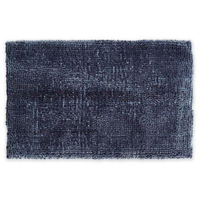Home Dynamix Ultimate Luxury Solid 21" x 34" Bath Mat in Navy/Blue