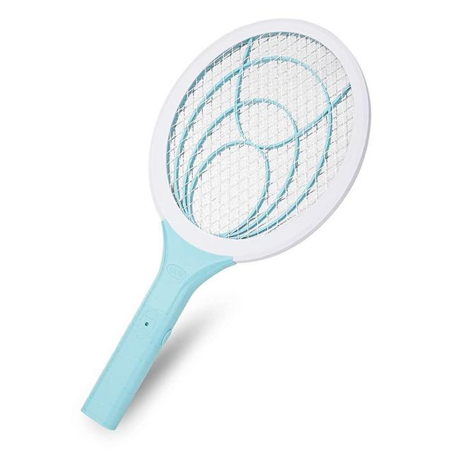mafiti Electric Fly Swatter Fly Killer Bug Zapper Racket for Indoor and Outdoor 2AA Batteries not Included (1, Blue)
