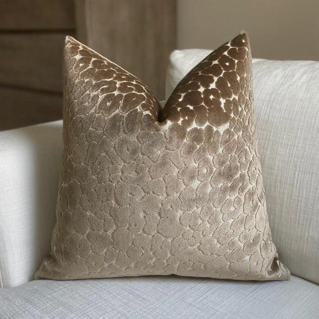 Neutral Taupe Leopard Print Throw Pillow Cover, Cover Only