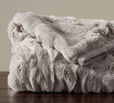 Faux Fur Ruched Throws