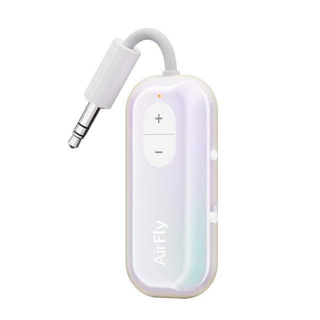 Twelve South AirFly SE Iridescent Bluetooth Wireless Audio Transmitter Receiver for AirPods or Wireless Headphones - Use with Any 3.5mm Audio Jack for Airplane, Gym Equipment, TV, iPad/Tablet and Auto