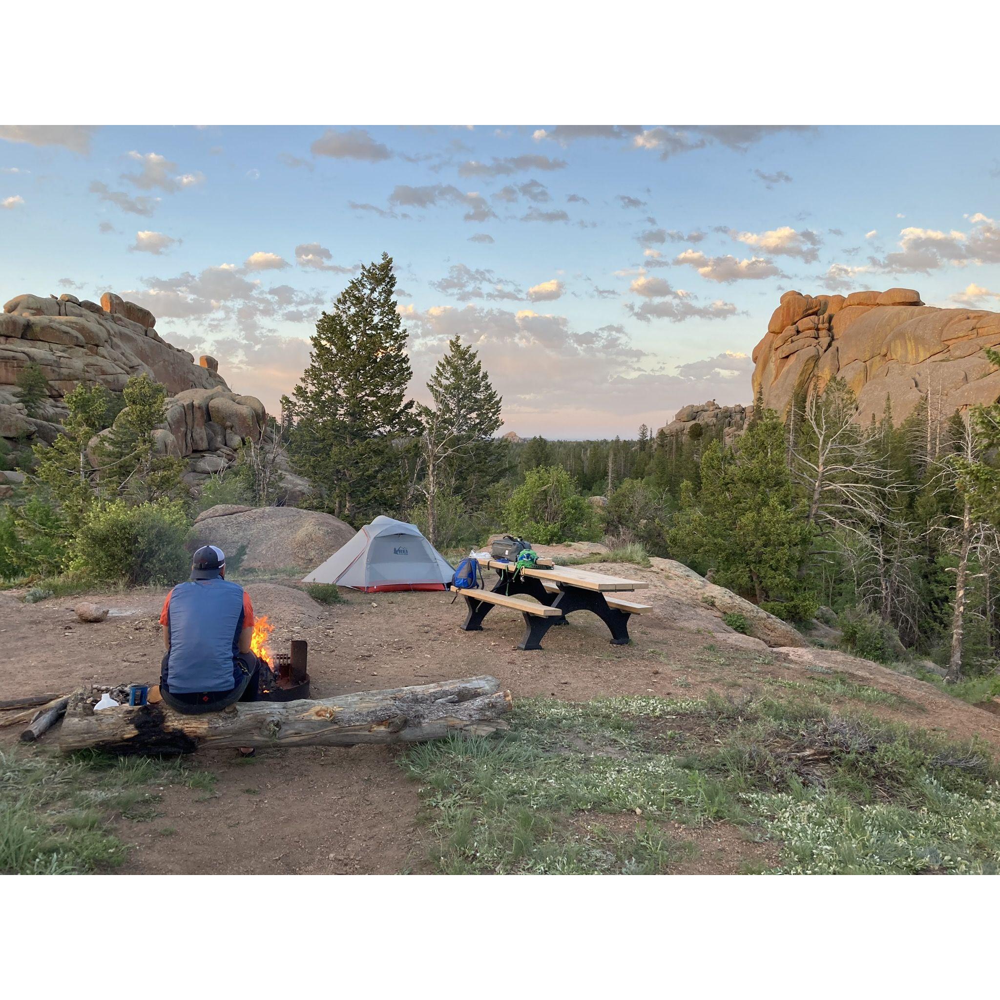 Our favorite campsite in Vedauwoo, WY.