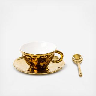 Fingers Teacup with Saucer & Teaspoon